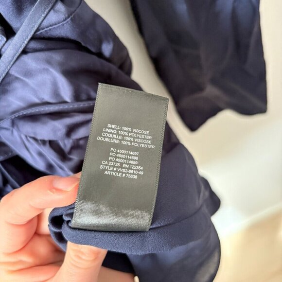 Aritzia Sunday Best Taro Dress Long Sleeve Ruffle Wrap Satin Dress NWT Sz 4 - Picture 6 of 6